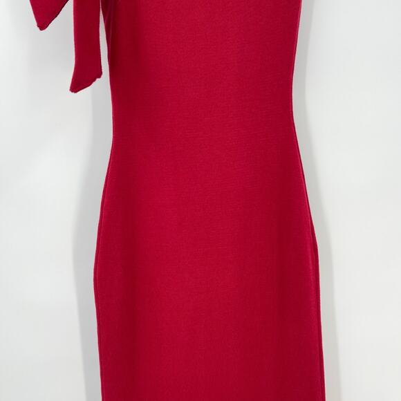 SNDYS | NWT Jaymes Maxi Dress Cranberry Red Sweater Knit Off Shoulder Sheath XS - Picture 11 of 14